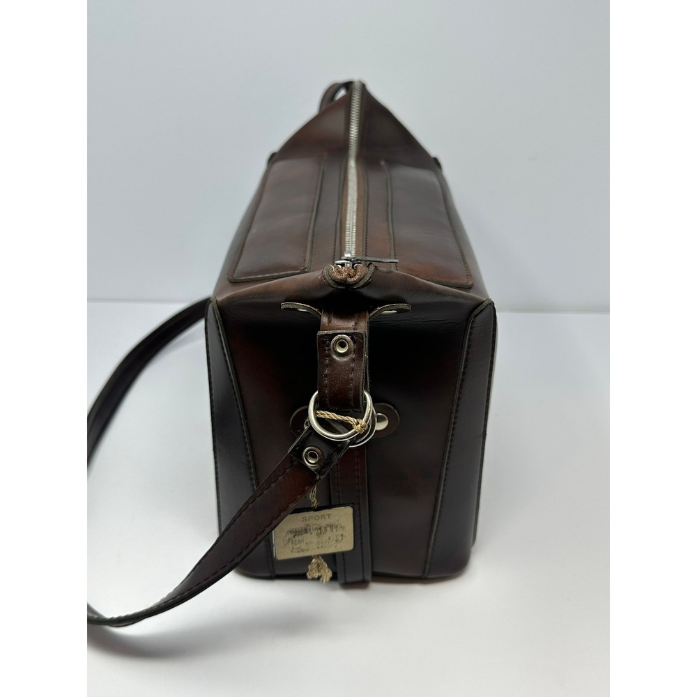 ROX Lederwaren-fabriken KG Vintage Brown Leather Camera Bag Made in Germany B7 - Picture 2 of 9